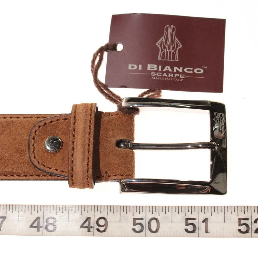 Di Bianco NWT Cut to Size Dress Belt In Solid Brown Suede Leather One Size